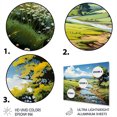 thumbnail image 3 of Designart "Reflective River in the Countryside I" Landscapes Metal Wall Art, 3 of 5