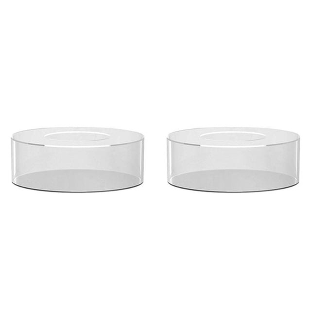 2X Soportes de Pastel de AcríLico Transparente, Caja de Pastel Rellenable, Caja de ExhibicióN de Pastel Redonda con Tapa, Caja de Centro de Mesa Decorativa para Boda A