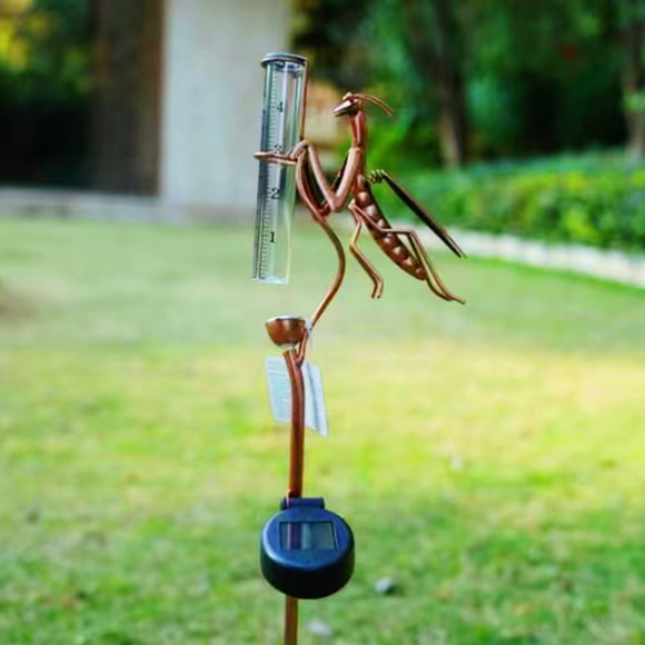 Outdoor Rain Gauge In 1 Solar Outdoor Rain Gauge Light Garden Decorative Tube Multi-functional Decorative Rain Gauge Shape Garden Rain Gauge