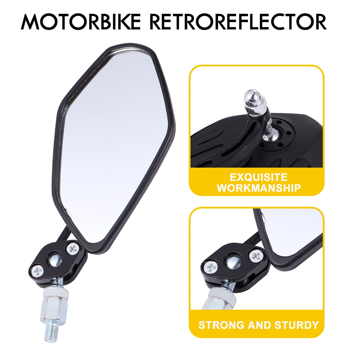 unbranded  360°Rotated Rearview Mirror Motorcycle Camera Motorbike Black
