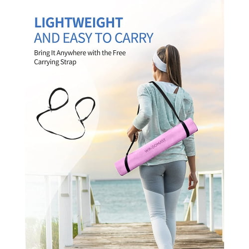 WINGOMART Yoga Mat with Alignment Lines TPE Two Sides Anti