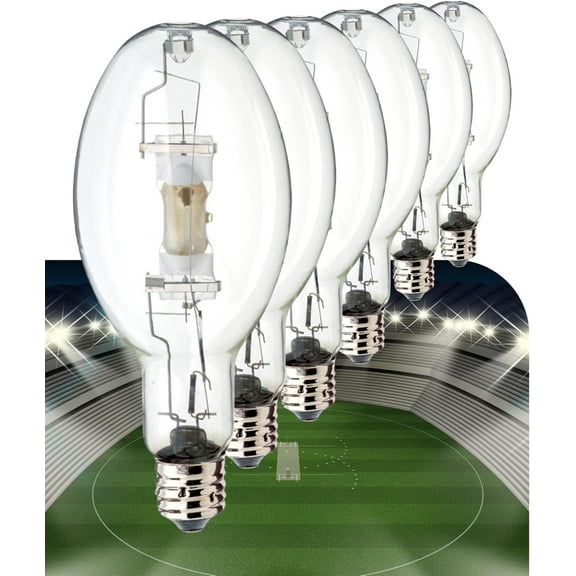 Satco S5837 1500W High Intensity Discharge Cool White 4200K General Purpose Light Bulbs, 6 Pack