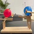 thumbnail image 2 of 2 Players Balloon Bamboo Man Battle - Handmade Wooden Fencing Puppets For Thrilling 2 Player Battles - Fast-paced Balloon Fight Party Game, 2 of 5