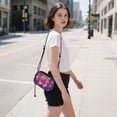 thumbnail image 5 of FORMRS Mini Crossbody Bag for Women Adjustable Shoulder Rope Travel Casual Phone Purse, Large Purple Flowers, 5 of 7