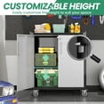 thumbnail image 6 of IKIMI Heavy Duty Metal Garage Storage Cabinet System with Wall Cabinets and Wheels, Gray, 6-Piece Set, 6 of 9