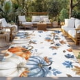 thumbnail image 3 of Outdoor Rug 4x6 ft Fall Thanksgiving Waterproof Outdoor Patio Rug Mat Non Slip Outside Area Rugs Carpet for RV,Camping,Porch,Deck,Pool,Balconybackyard,Orange Blue White Floral Pumpkins Maple Leaf, 3 of 9