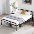 thumbnail image 2 of Gymax Full Size Bed Frame Metal Platform Bed Base w/ Headboard & Footboard Black, 2 of 10