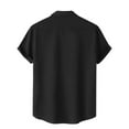 thumbnail image 4 of Turilly Mens Shirts Men Casual Solid Turndown Short Sleeve Button Closure Shirt Hawaii Blouse, 4 of 6