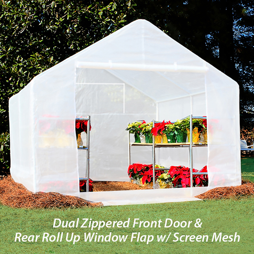 King Canopy Greenhouse 10' x 10' , 1 3/8 in. Steel Frame, 6-LEG, Opaque - image 5 of 7