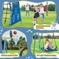 thumbnail image 2 of 7 in 1 Swing Sets for Outside,A-Frame Swing Set with Climbing Ladder,2 Swing,Trapeze Bar,Basketball Hoop, 2 of 7