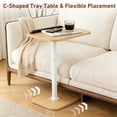 thumbnail image 4 of PinkSheep Adjustable Small Side Table End Table Accent Table Tray Table for Living Room Small Spaces, Natural Color, 4 of 8