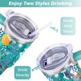 thumbnail image 5 of 40oz Cartoon Movie Stainless Steel Tumbler with Lid and Straw,Spill Proof Cartoon Travel Cup for Cartoon Lovers Double Wall Vacuum Insulated Coffee Mug with Handle Greenish-blue, 5 of 7