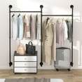 thumbnail image 2 of fliptradeinc Industrial Pipe Clothes Rack Wall Mounted Iron Garment Bar for Closet, 2 of 5