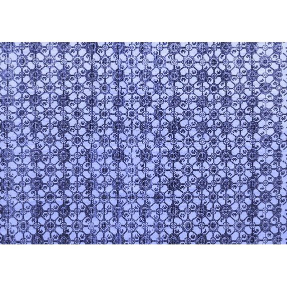 Ahgly Company Machine Washable Indoor Rectangle Abstract Blue Modern Area Rugs, 7' x 10'