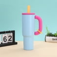 thumbnail image 2 of Vaso de Hielo Térmico de Acero Inoxidable de 40 Oz con Pajita, Gran Capacidad, con de Café, Color Azul., 2 of 5