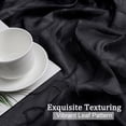 thumbnail image 4 of OVZME Darla Black Kitchen Curtains 36 Inches Long Set of 2, Jacquard Leaf Solid Sheer Curtains for Living Room Bedroom, Textured Tier Curtains for Short Windows with Rod Pocket, Each 42Wx36L Inch, 4 of 8