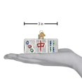 thumbnail image 4 of Adorno colgante de cristal soplado con forma de mahjong navideño del Viejo Mundo, 4 of 7