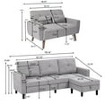 thumbnail image 4 of Soscana Living Room Furniture Set, Sectional Sofa Couch with Storage Ottoman and Loveseat,L-shaped 3 Seater Sofa with Side Pockets, for Living Room Apartment Office Studio, 4 of 8