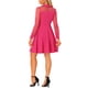 thumbnail image 3 of INSPIRE CHIC Vestido de fiesta de manga larga de malla con cuello retro en color rosa caliente XS, 3 of 5