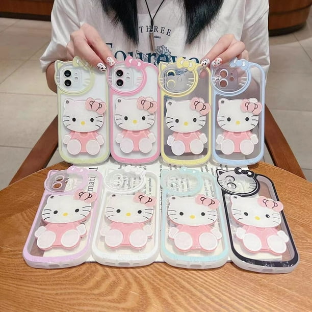 A las chicas les gusta la funda del teléfono Color Mirror Hello Cute Kitty para iPhone 14 Pro Max TPU accesorios de la cubierta móvil