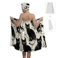 thumbnail image 2 of Colevkie Women's 2 Pcs Bath Wrap Set Bath Skirt & Hair Drying Cap Absorbent and Soft Bath Towel Beach Towel Shower Cap Quick Drying for Bathroom Sauna Spa Printed Cats Theme Pattern, 2 of 8