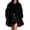 Black, variant on Winter Coats for Women Open Front Faux Fur Coat Side Pocket Mid Length Plush Warm Outerwear Jacket, XS-2XL