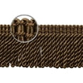thumbnail image 2 of 3" (7.5cm) Fancy Solid Woven Gimp Header Satiny Bullion Fringe Trim # BFS3WVN,, Espresso Brown #E29 (Dark Brown) 5 Yards (15 ft/4.5m), 2 of 2