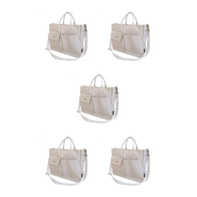 Wweixi Fashionable And Versatile Handbag For Every Occasion Large Capacity Practical Gifts Messenger Bag creamy white 5Set