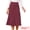 Burgundy, variant on Women's Pleated High Waist A Line Knit Midi Skirt XL Black