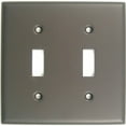 thumbnail image 2 of 785SN Double Toggle Switch Plate Satin Nickel Finish, 2 of 2