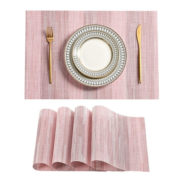 Set de 4 Manteles Individuales Leetaltree Rosa Misty 46x30cm Resistentes al Calor