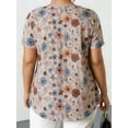 thumbnail image 3 of Cuteduck Women Plus Size Tops Short Sleeve Summer Floral Print Blouses Round Neck Loose Casual Bohemian Flowy Shirts 1X-5X, 3 of 10