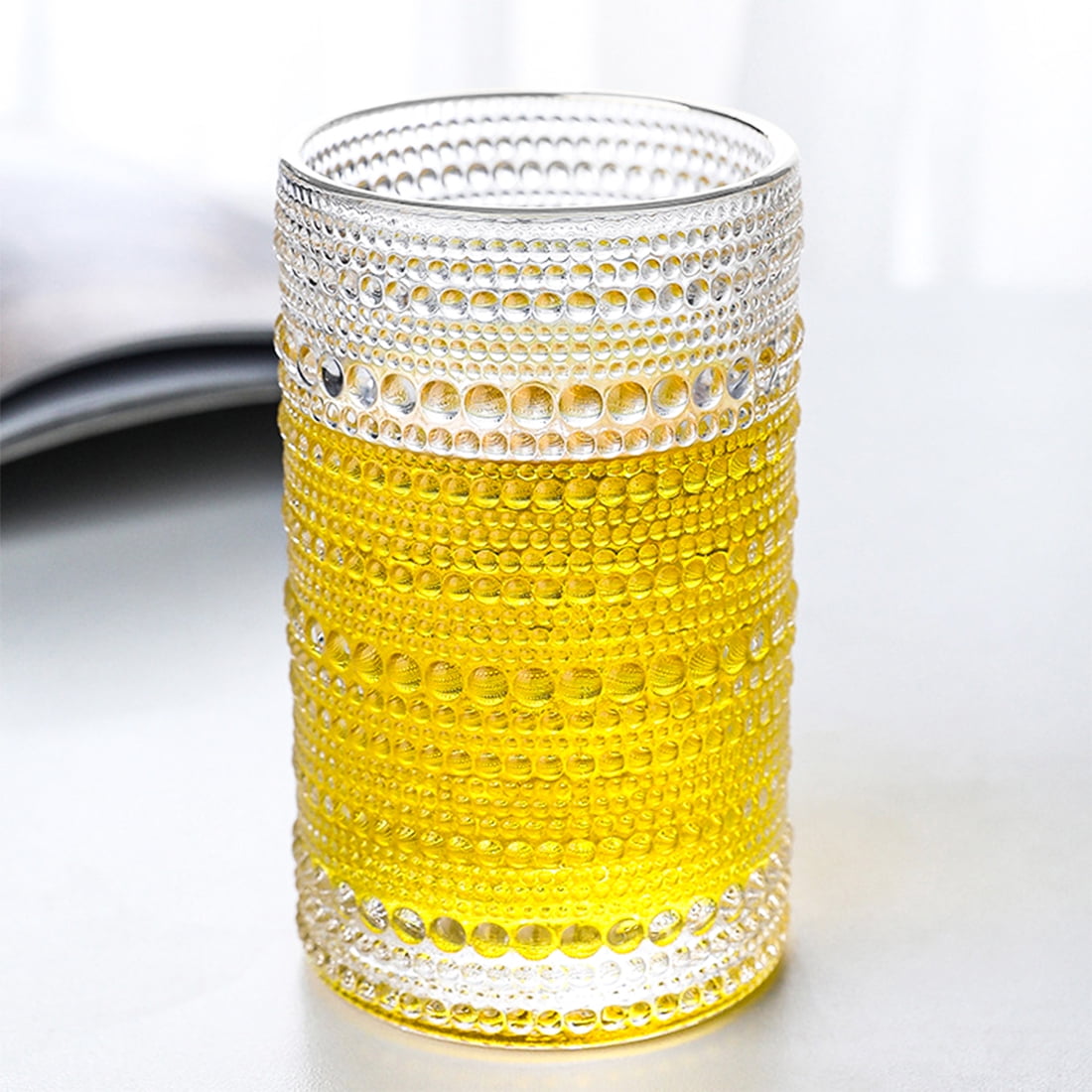 Pohoudy 13 oz Vintage, Hobnail Beaded Highball Glasses (Set of 12)