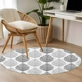 thumbnail image 4 of Grey Olive Round Rugs for Living Room 3ft Leaf Texture Watercolor Non Slip Circle Rug Washable Low-Profile Indoor Carpet for Bedroom, Dining Room, Bathroom, 4 of 9