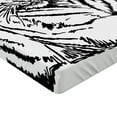 thumbnail image 2 of Ambesonne Savannah Fitted Sheet, Sketch of Tiger African, Twin XL Size, White Black, 2 of 3