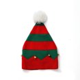 thumbnail image 3 of Gorro de elfo navideño para niños de 1 a 6 años Gorro de elfo navideño de punto con pompones y cascabeles Tocado Disfraz de Papá Noel Decoración, 3 of 5