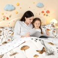 thumbnail image 4 of Homewish Boho Wild Mushroom Queen Comforter Set,Vintage Botanical Fungi Comforter Sets Queen,White,Reversible,3pcs,1 Comforter and 2 Pillowcases, 4 of 7