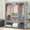 Gray, variant on HONEIER Extra Large Closet Wardrobe, 65"Lx 73"H Portable Closet with 3 Hanging Rods, Shelves and 4 Side Pockets, Clothes Storage Organizer with Cover, Easy Assembly, Black