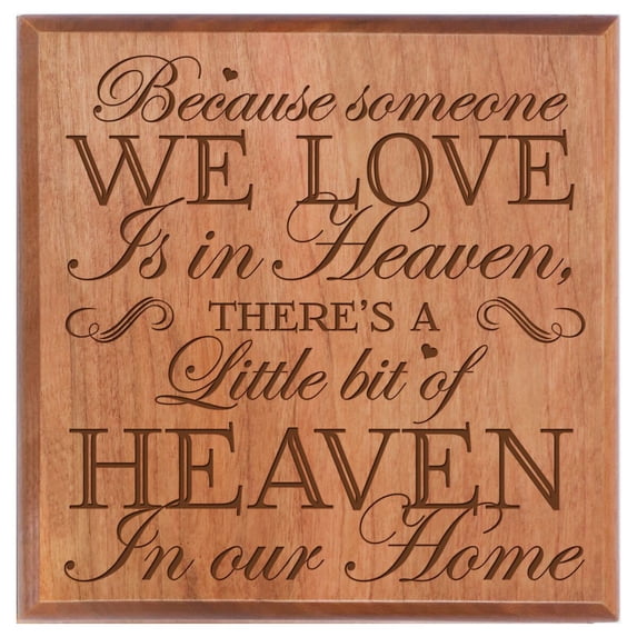 LifeSong Milestones "Because Someone We Love Is In Heaven" Engraved Keepsake Cremation Urn (Cherry)