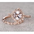 thumbnail image 4 of Antique 1.60 carat Round Cut Real Morganite Ring Set with Moissanite Bestselling Design with 18k Gold Plating, 4 of 6