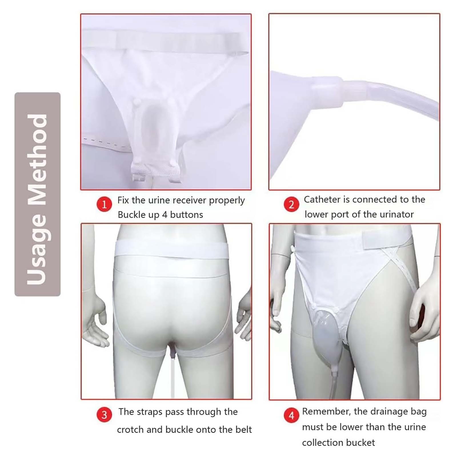 Health Products Bag Silicone Collector With 2 Catheter Bags Reusable Silicone Urinal for Men Elderly Bedridden Patients Male Bag for Men Male urine receptacleClearance