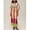 Striped Print-M, variant on Striped Print Linen Midi Dress With Tie Front And Puff Sleeves