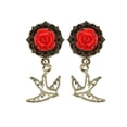 thumbnail image 1 of 1 par de tapones para los oído e calibradore ensanchadore joyería de moda para mujer Rojo 14mm Hugo Túneles tragar enchufes, 1 of 7