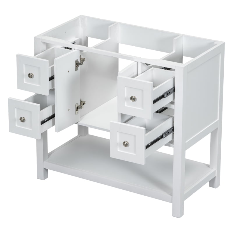 36'' Bathroom Vanity with Undermount Sink,Free Standing Vanity Set with 4 Drawers& Soft Closing Doors,Solid Wood Frame Bathroom Storage Cabinet (Same as SW000123AAE)