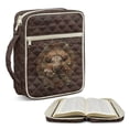 thumbnail image 2 of Xixirimido Brown Cow Floral Print Bible Cover Case Large Quilted Bible Carrying Case with Handles, Bible Study Supplies & Accessories Christian Gifts for Church, 2 of 7