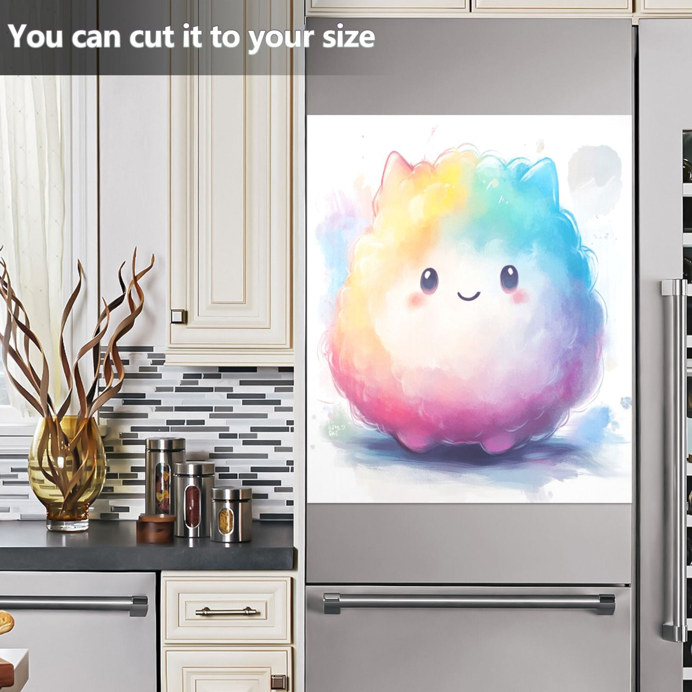 Dishwasher Magnetic Sticker 23x26 Inch Refrigerator Magnetic Sticker Washing Machine Magnetic Sticker Kitchen Panel Magnetic Sticker Home Decor Super Lovely Colored Cats