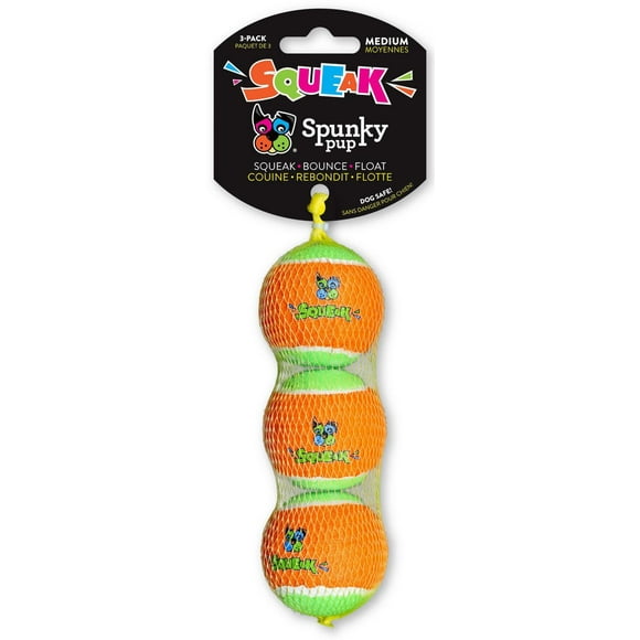 Balle de tennis grinçante pour chien, lot de 3 jouets