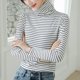 thumbnail image 4 of Qarigey Ropa interior de cuello alto para mujer y niña, camisa informal de manga larga de poliéster, Top y cómodo, accesorio de ropa, Prendas para la parte del cuerpo raya blanca, 4 of 6