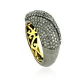 thumbnail image 3 of 14kt Gold 925 Sterling Silver Pave Diamond Dome Ring Women Jewelry, 3 of 3