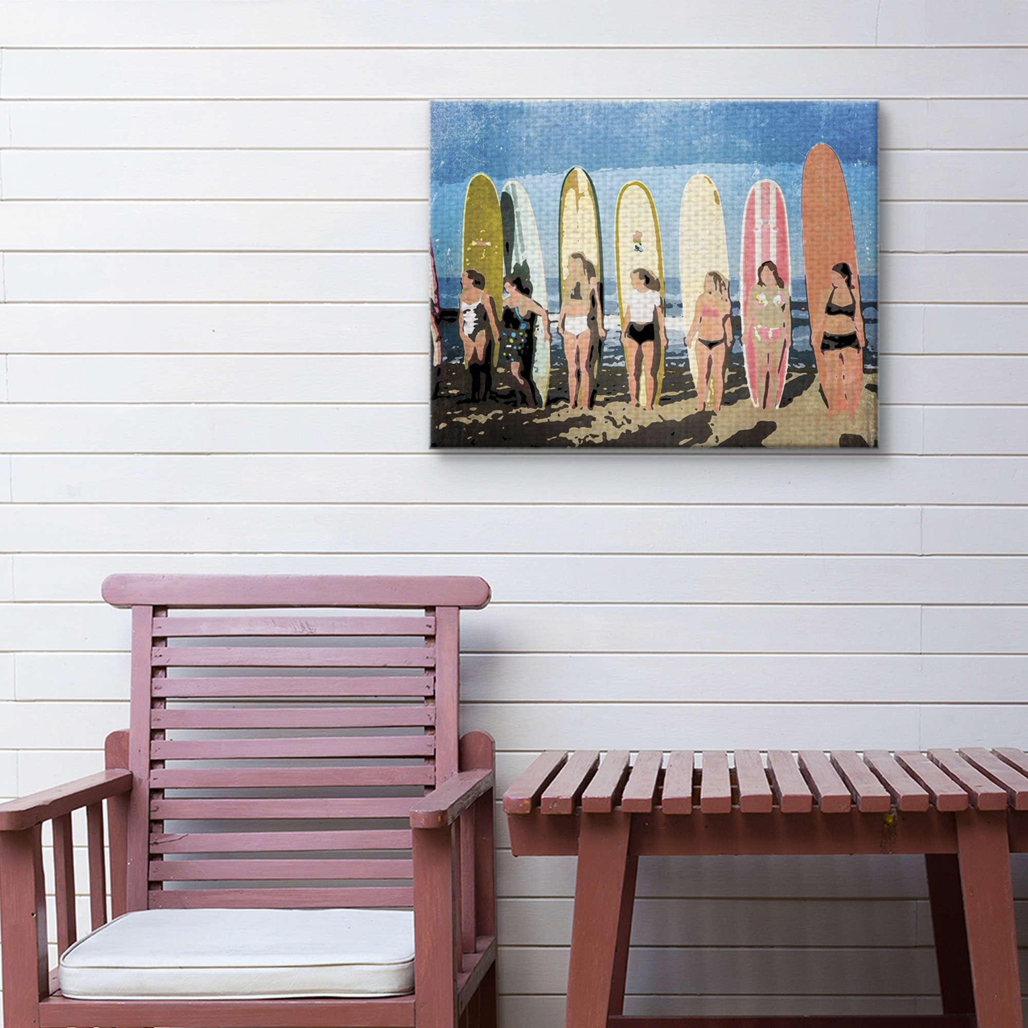 Masterpiece Art Gallery Longboard Classic Soft Surf By Graffi-tee Studios Canvas Art Print 16" x 20"